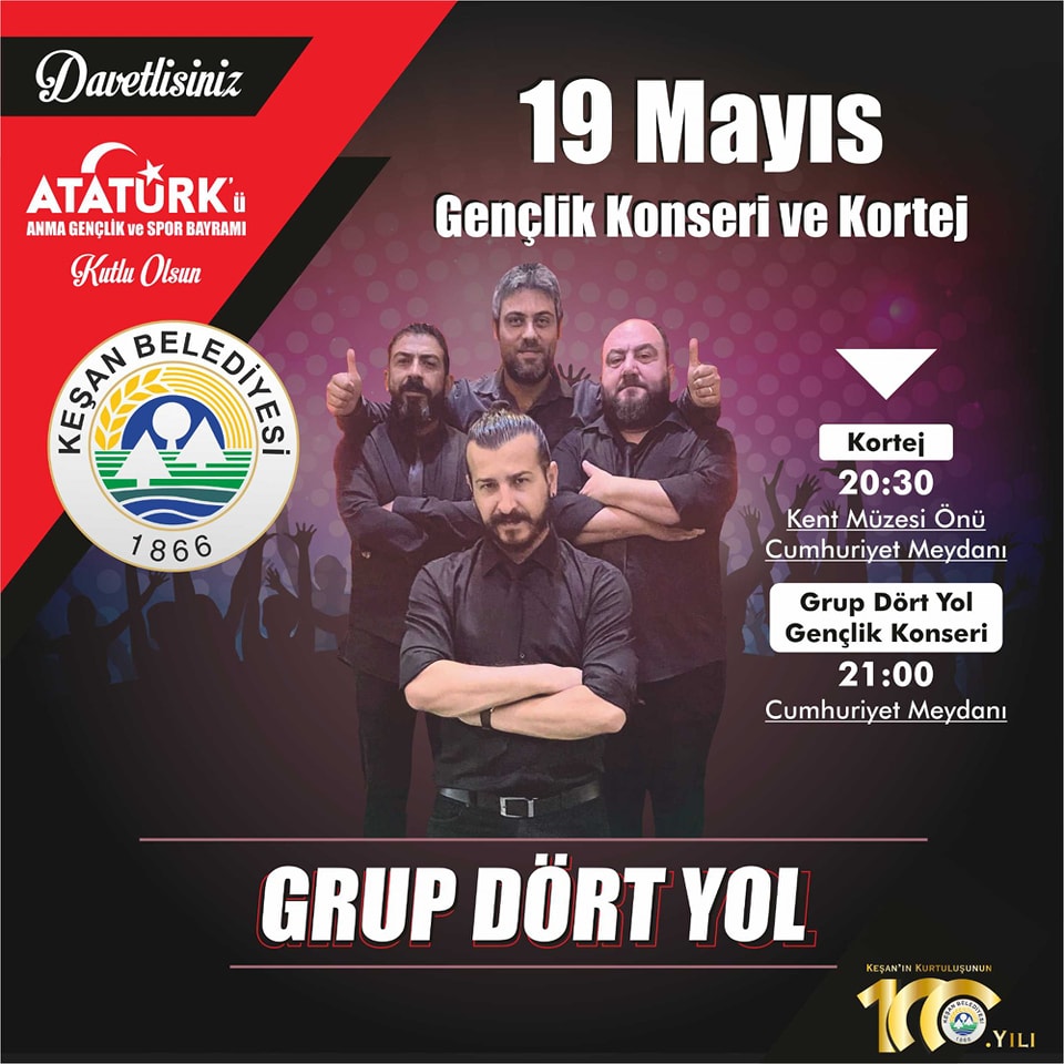 Gençlik Konseri ve kortej yürüyüşü… Keşan Belediyesi 19 Mayıs Atatürk’ü