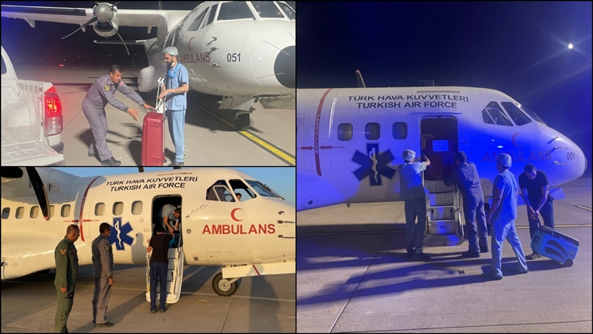 Hava Kuvvetleri Komutanlığına ait ambulans uçakla Nevşehir’den alınan kalp grefti,