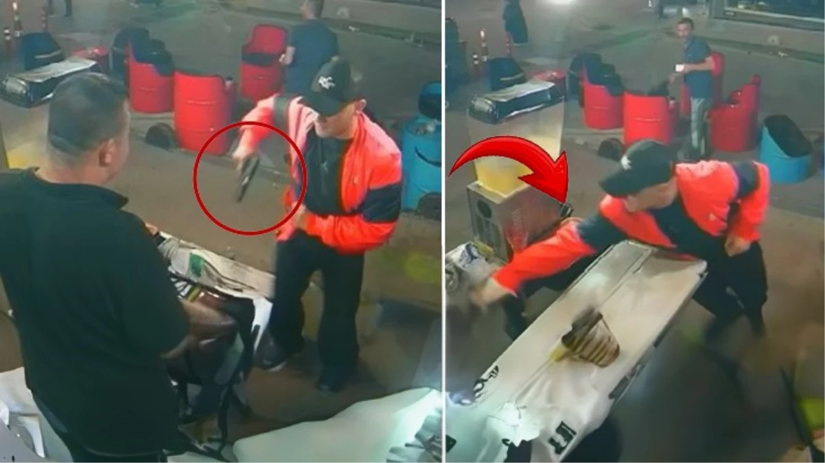 Kocaeli'nin İzmit ilçesinde motosikletle köfteci dükkanına gelen 2 şüpheliden biri,