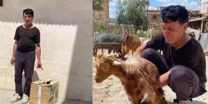 Mardin'in Midyat ilçesinde yaşayan Amoniel Üneşi (67), aldığı yardım kolisi