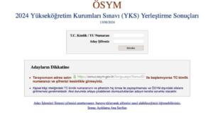 YKS Yerleştirme sonuçları, ÖSYM sitesinden açıklandı. 