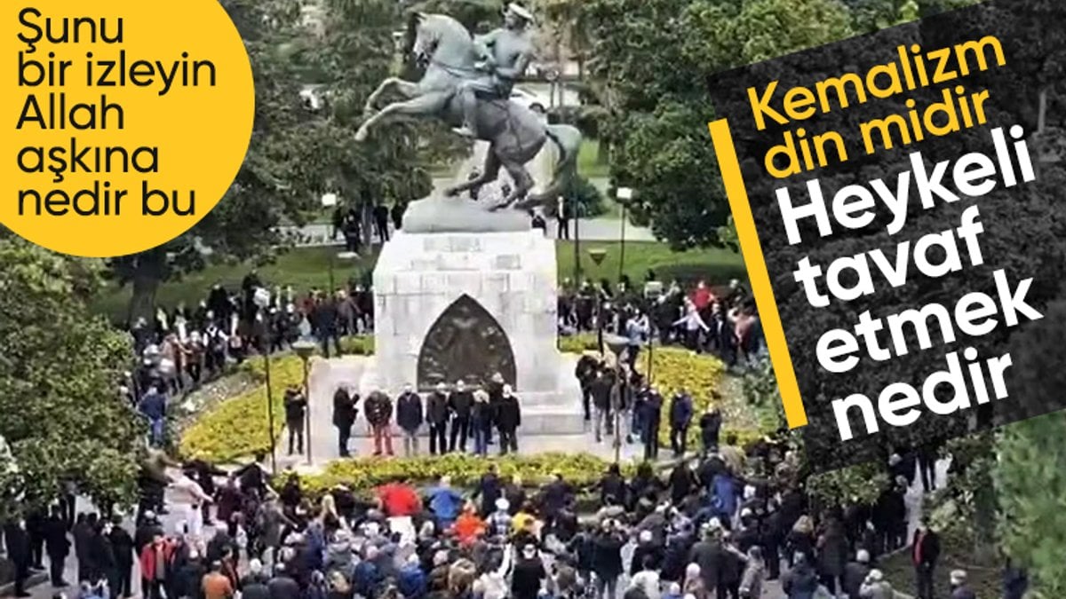 Geçtiğimiz yıllarda halat bağlanarak devrilmeye çalışılan Atatürk Anıtı'nın olduğu bölgeye