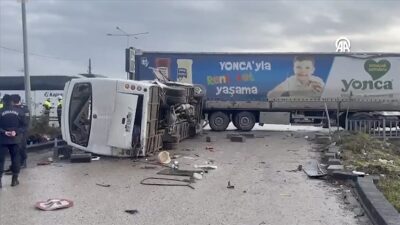 Merkez Pamukçu mevkisinde sürücülerinin kimliği ve plakaları henüz öğrenilemeyen okul