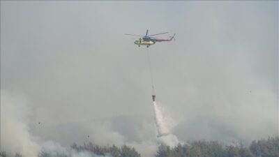 Tekirdağ ve Çanakkale’de çıkan orman yangınlarına havadan ve karadan müdahale