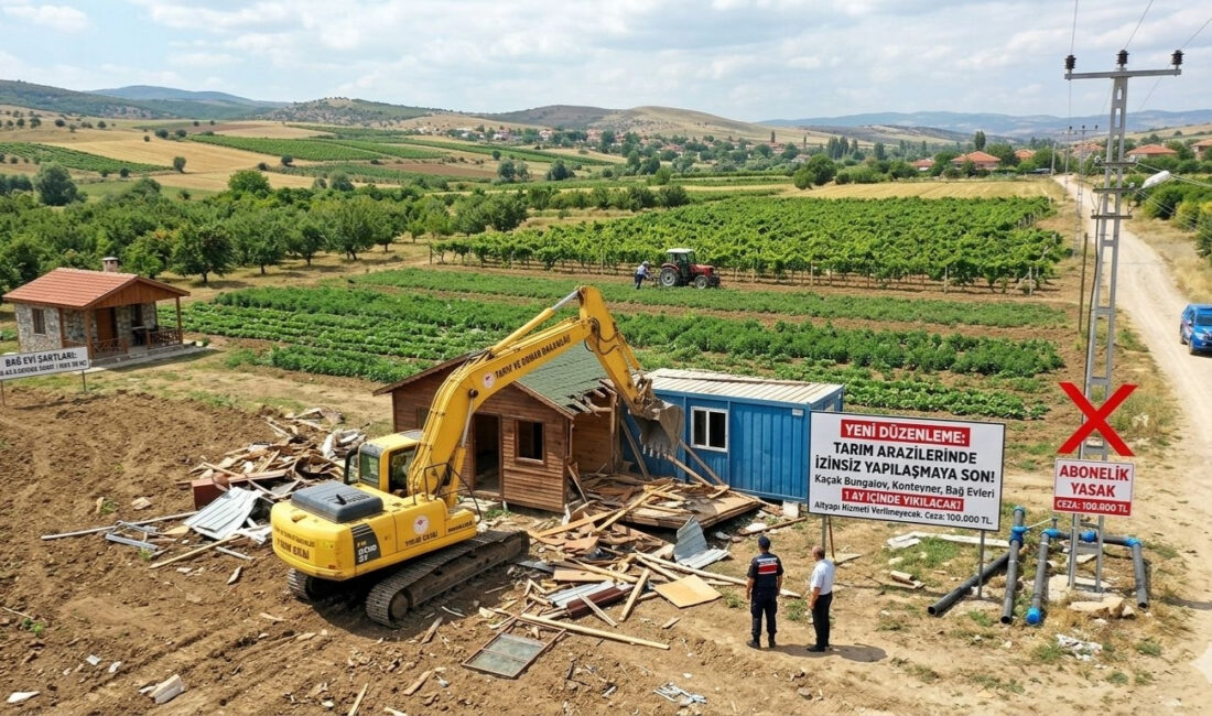 Resmi Gazete’de yayımlanan yeni yönetmelikle tarım arazilerindeki kaçak yapılaşmaya ağır