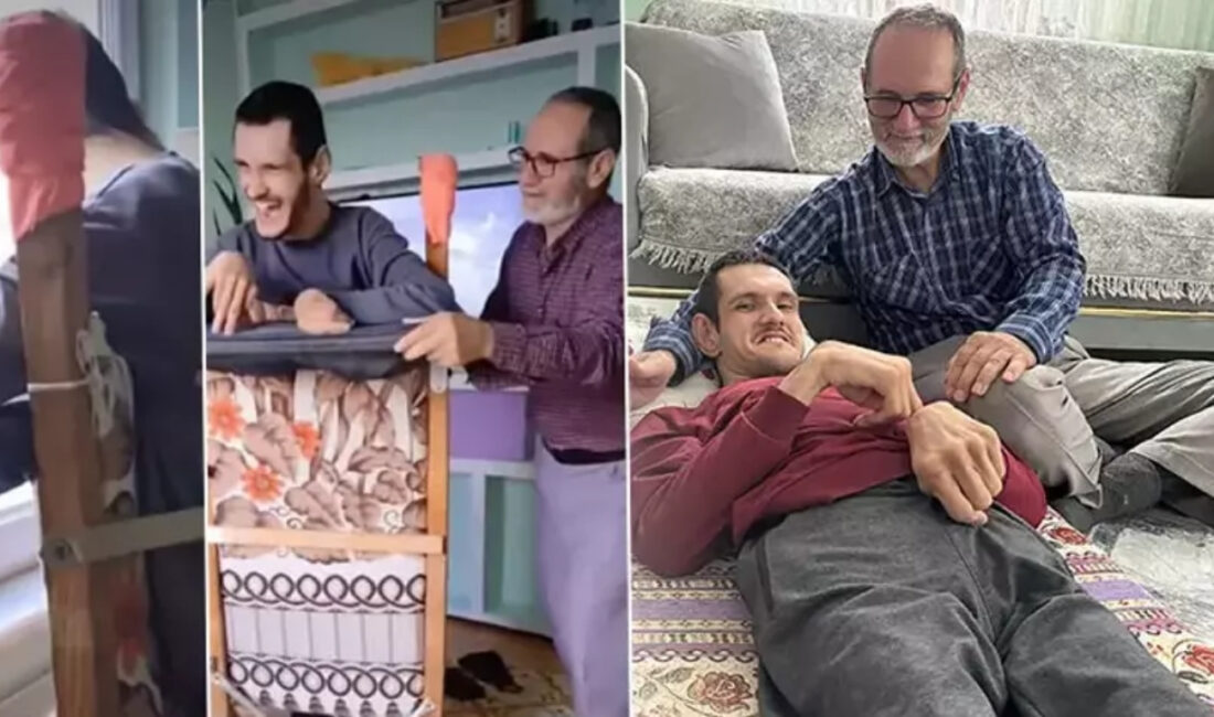 Konya’da engelli oğluna kendi imkânlarıyla hayat kolaylaştırıcı düzenekler yapan Ramazan