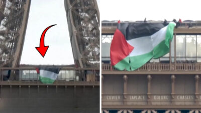 Paris’te Eyfel Kulesi’nde Filistin bayrağı açan 6 aktivist, güvenlik gerekçeleri