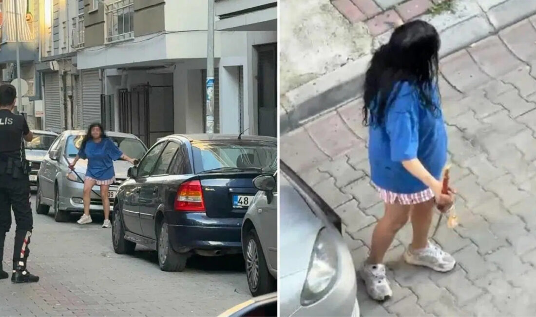 Aydın’ın Efeler ilçesinde elinde kılıçla sokakta çevresine zarar veren bir