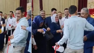 Osmaniye’de bir düğünde altın yerine buzağı hediye edilmesi gündem oldu.