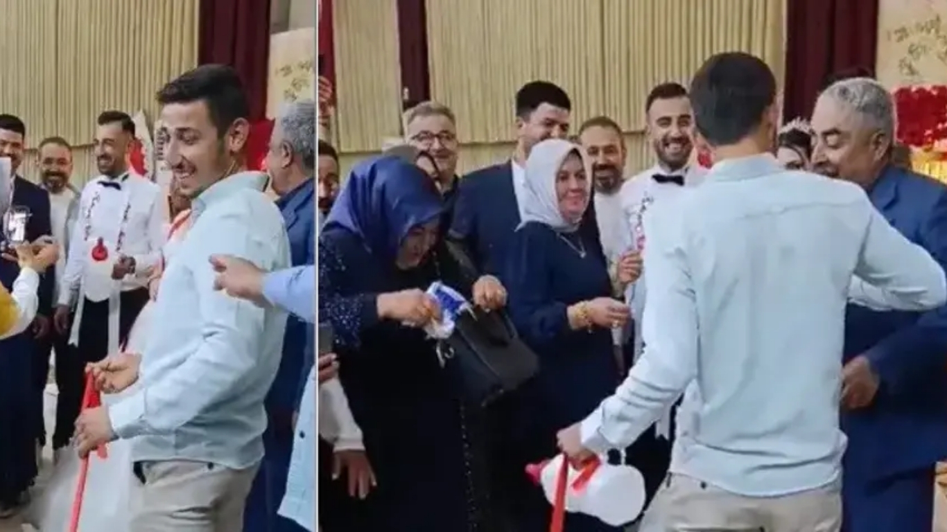 Osmaniye’de bir düğünde altın yerine buzağı hediye edilmesi gündem oldu.
