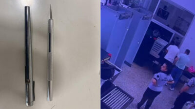 Bakırköy Adliyesi ek hizmet binasına kalem görünümlü silah, neşter ve