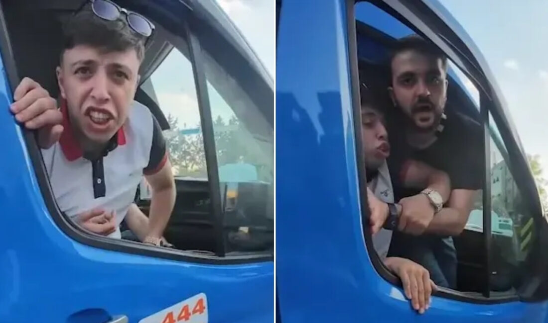 İstanbul Esenler'de bir kargo aracındaki personelin motosiklet sürücüsüne küfür edip