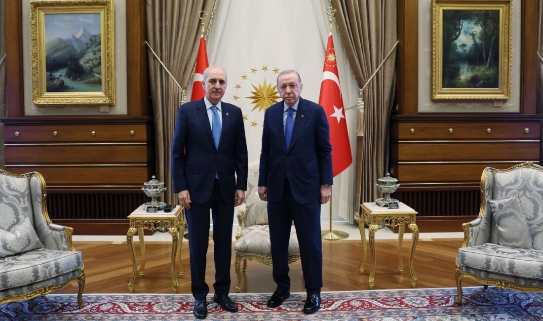 Cumhurbaşkanı Recep Tayyip Erdoğan, TBMM Başkanı Numan Kurtulmuş’u Beştepe’de kabul