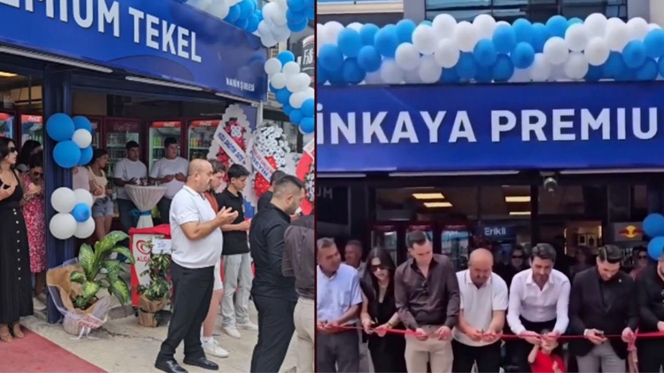 Tekirdağ’ın Çerkezköy ilçesinde yeni açılan bir tekel bayisinin açılışında cami