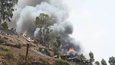 Kongo Demokratik Cumhuriyeti’nin Bukavu kentinde bir evde başlayan yangın, kısa