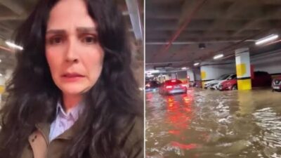 İstanbul’da etkili olan şiddetli sağanak, Sarıyer’deki Vadistanbul AVM’nin otoparkında su
