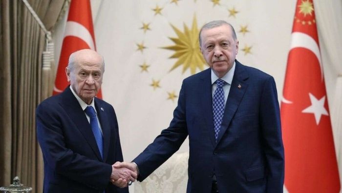 Cumhurbaşkanı Recep Tayyip Erdoğan ile MHP Genel Başkanı Devlet Bahçeli,