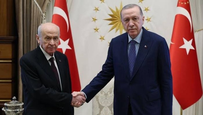Cumhurbaşkanı Recep Tayyip Erdoğan ile MHP Genel Başkanı Devlet Bahçeli,